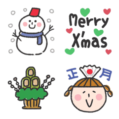 冬♡シンプル♡楽しい絵文字【Xmas＆新年】