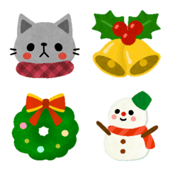 動く！クリスマスと冬の絵文字セット