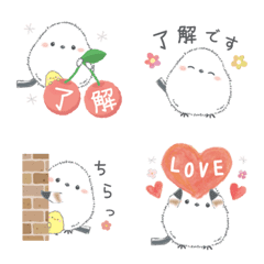 Long-tailed tit softy sticker emoji