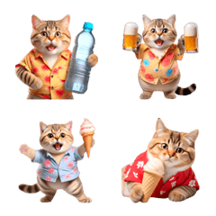 Chubby Kitten Emoji Aloha shirt/SMR