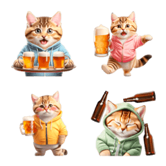 Chubby Kitten Emoji Hoodie/Alcohol