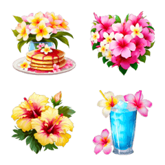 Hawaiian Emoji Painting/Flower/Food