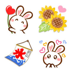 emoji healing white rabbit summer