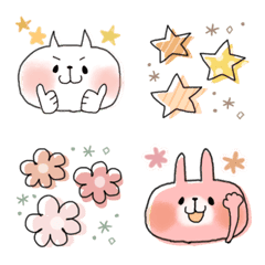 kawaii cute MOCHINEKO & MOCHIUSA Emoji