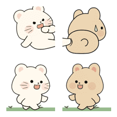 Funny Bunny Bear Couple Animated Emoji