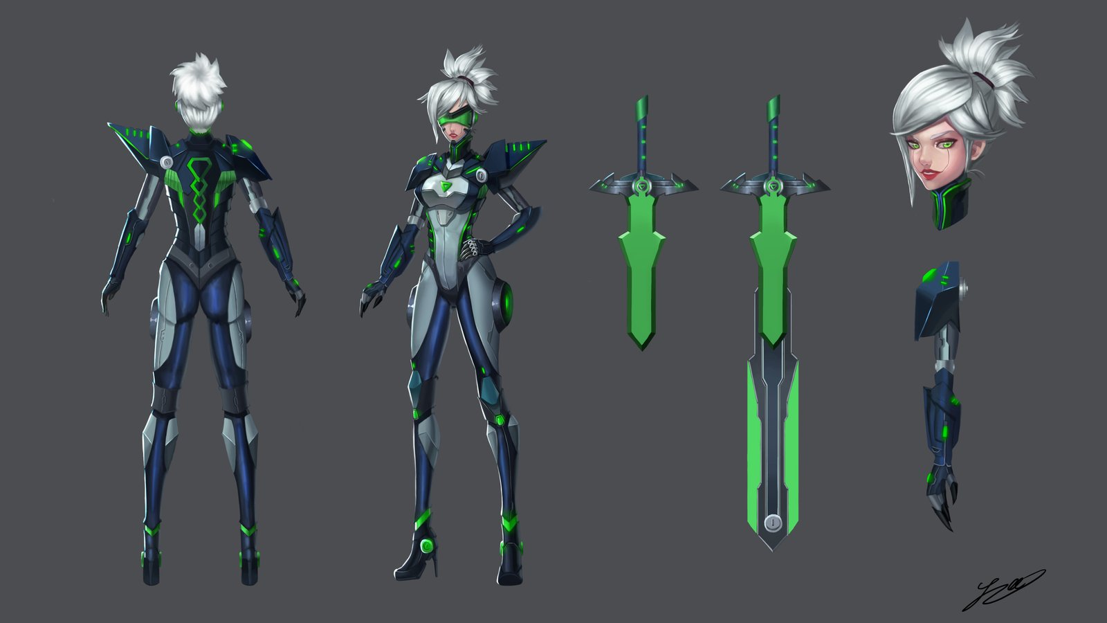 PROJECT Riven (Skin Concept) by 트리입니다 HD Wallpaper Fan Art Artwork League of Legends lol