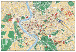 Detailed tourist map of Rome city.