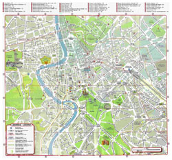 Tourist map of Rome city center.