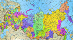 Political and administrative map of Russia with cities.