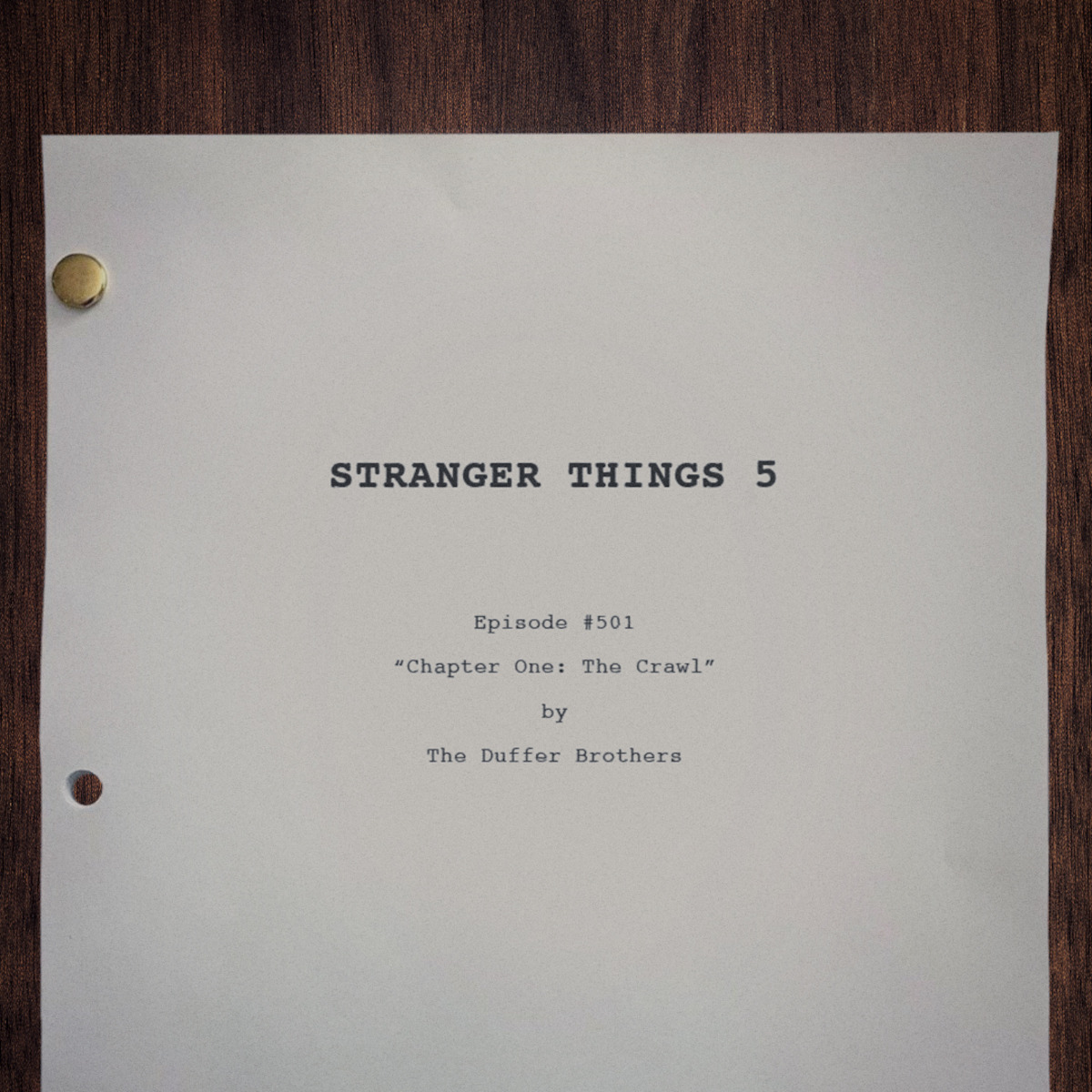 A photo of the first page of the first script for ‘Stranger Things’ Season 5