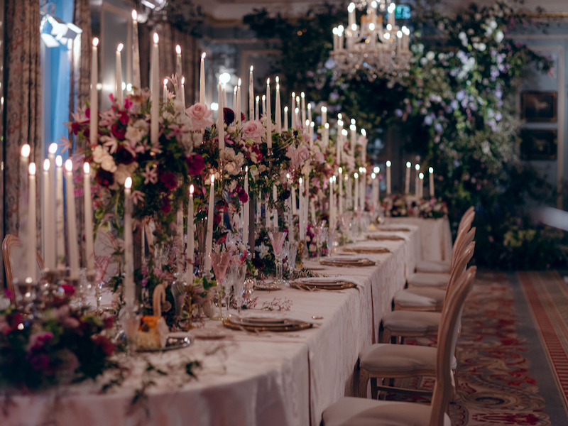 The tablescape in 'The Event of the Season: A Bridgerton Wedding'