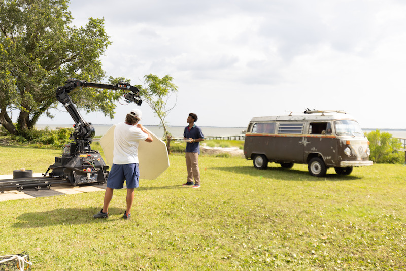 Jonathan Daviss in the Outer Banks Season 4 BTS photos.