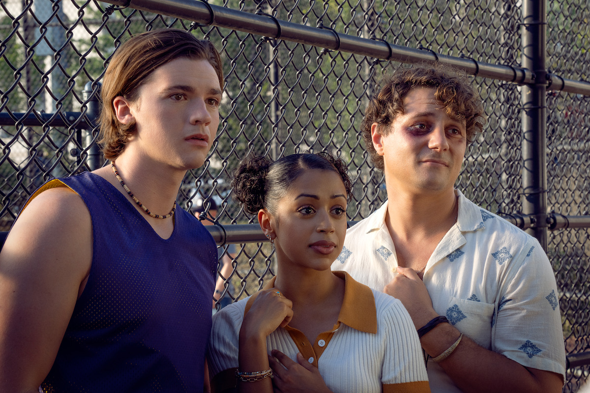 Joel Courtney as Little, Liza Koshy as Ashley, and Augustus Prew as Brannagan in ‘Players.’