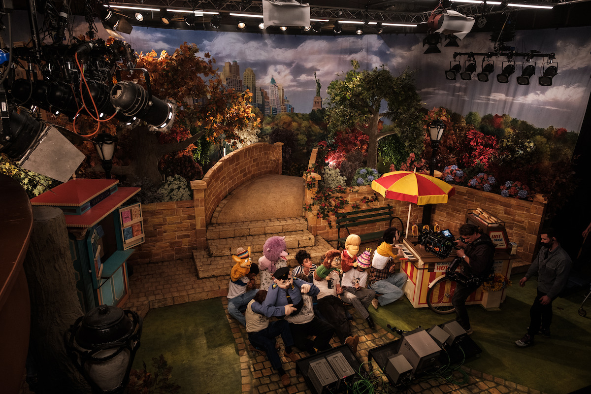 Behind-the-scenes of the Good Day Sunshine puppets in ‘Eric’ with Benedict Cumberbatch.