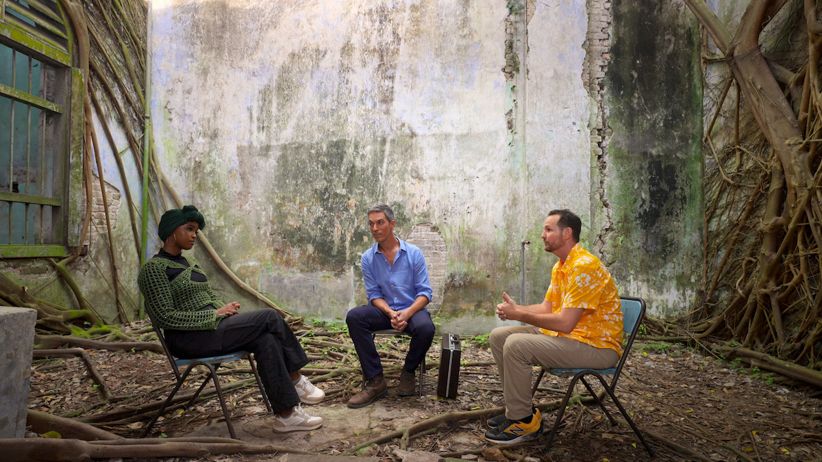 Muna Abdulahi, Alex Shapiro, and Sean Patrick Bryan during a negotiation.