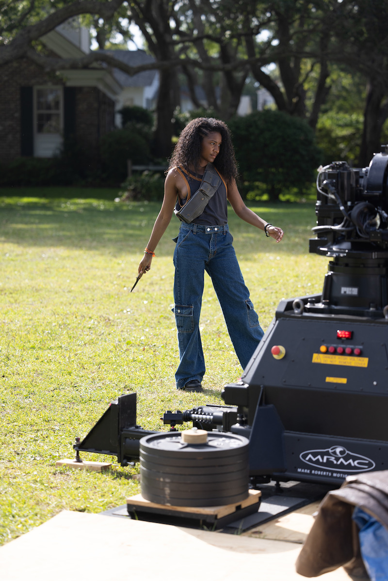 Carlacia Grant in the Outer Banks Season 4 BTS photos.