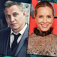 Headshots of Holt McCallany and Maria Bello