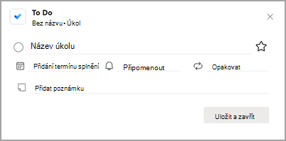 Snímek obrazovky zobrazující automaticky otevírané dialogové okno To Do
