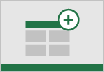 Symbol for pivottabeller med et plustegn