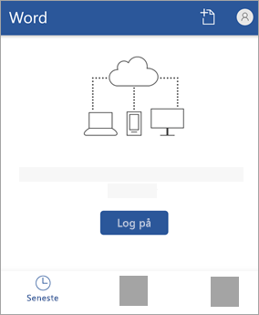 Log på med din Microsoft-Account eller Office 365-arbejds- eller skolekonto.