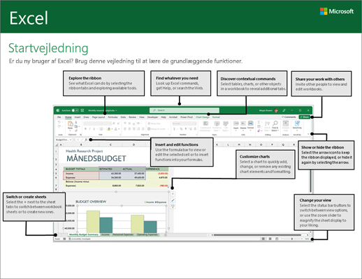 Startvejledning til Excel 2016 (Windows)