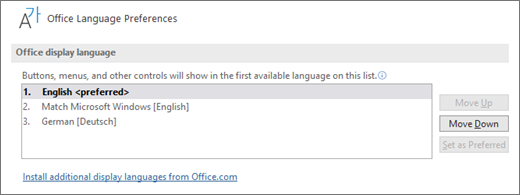 Office display language