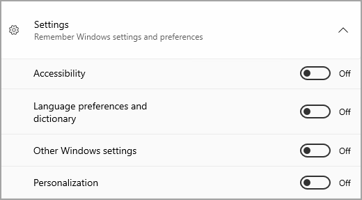 La sección Configuración de Copias de seguridad de Windows.