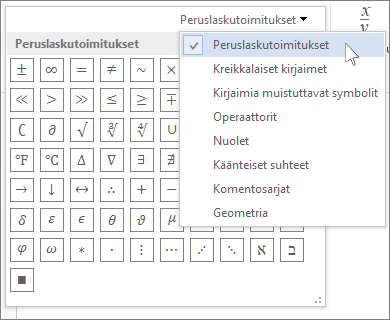 Peruslaskutoimitusten merkit