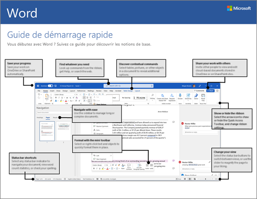 Guide de démarrage rapide de Word 2016 (Windows)