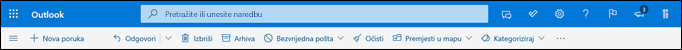 Zaglavlje ulazne pošte servisa Outlook.com