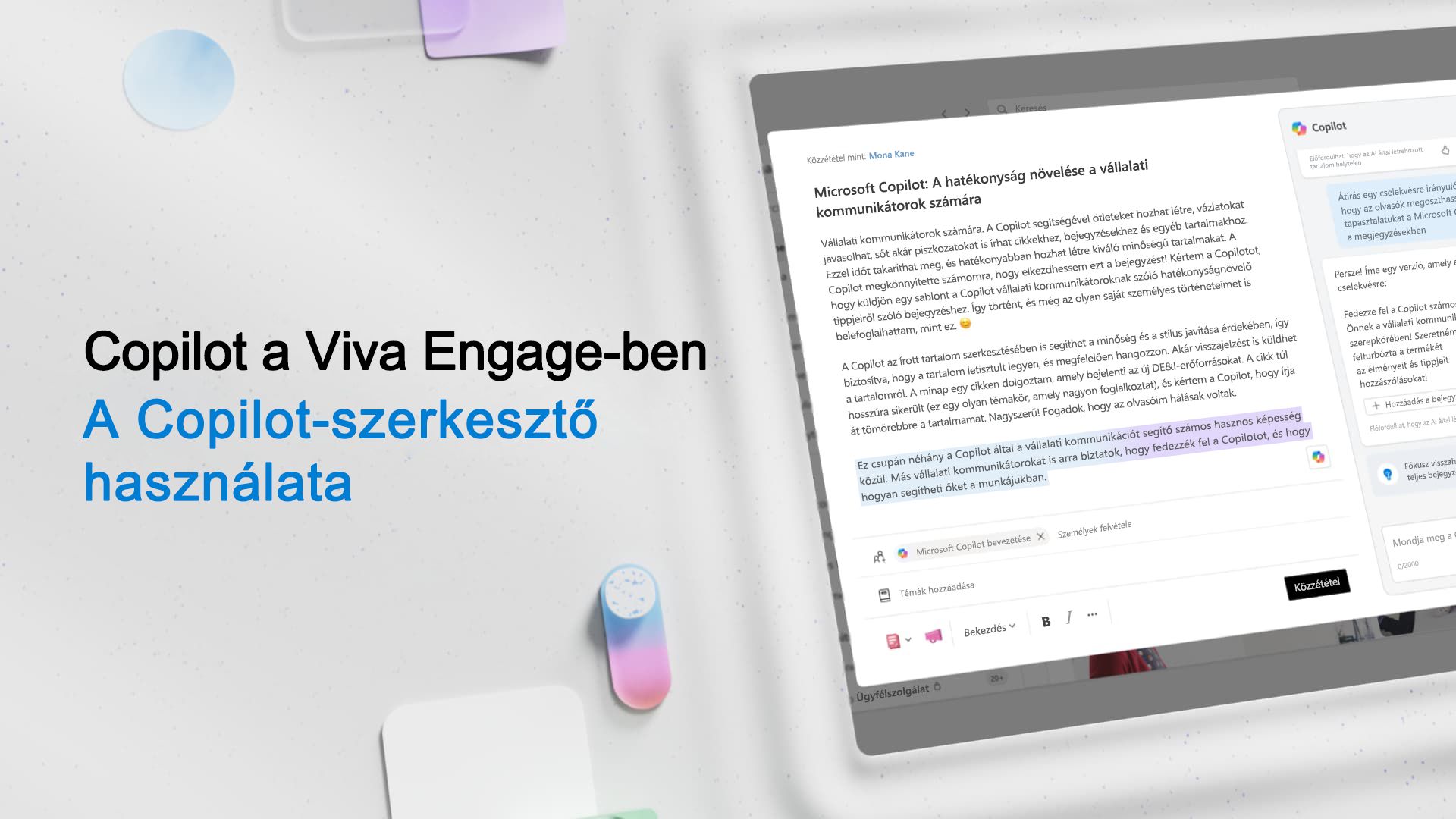 Videó: A Copilot-szerkesztő használata a Viva Engage-ben