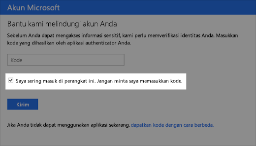 Cuplikan layar dialog perangkat tepercaya