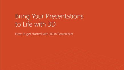 Screenshot della copertina di un modello 3D di PowerPoint