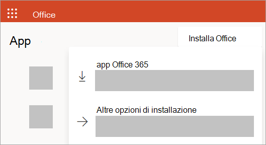 Screenshot di Office.com con l'accesso eseguito con un account aziendale o dell'istituto di istruzione