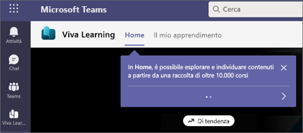 Immagine dei segni di coach in Viva Learning.