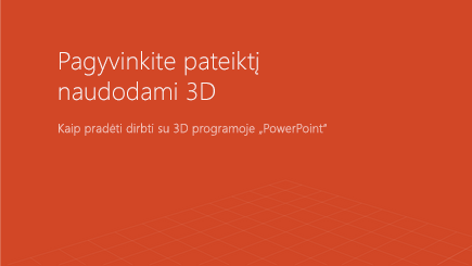 3D „PowerPoint“ šablono viršelio ekrano nuotrauka