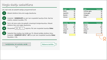 Excel ceļveža skatīšanās