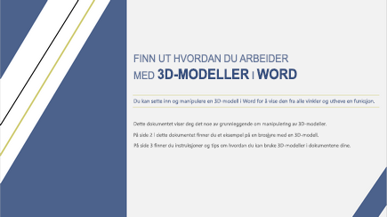 Skjermbilde av en 3D-forside i en Word-mal