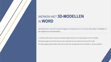 Schermafbeelding van een 3D-voorbladsjabloon van Word