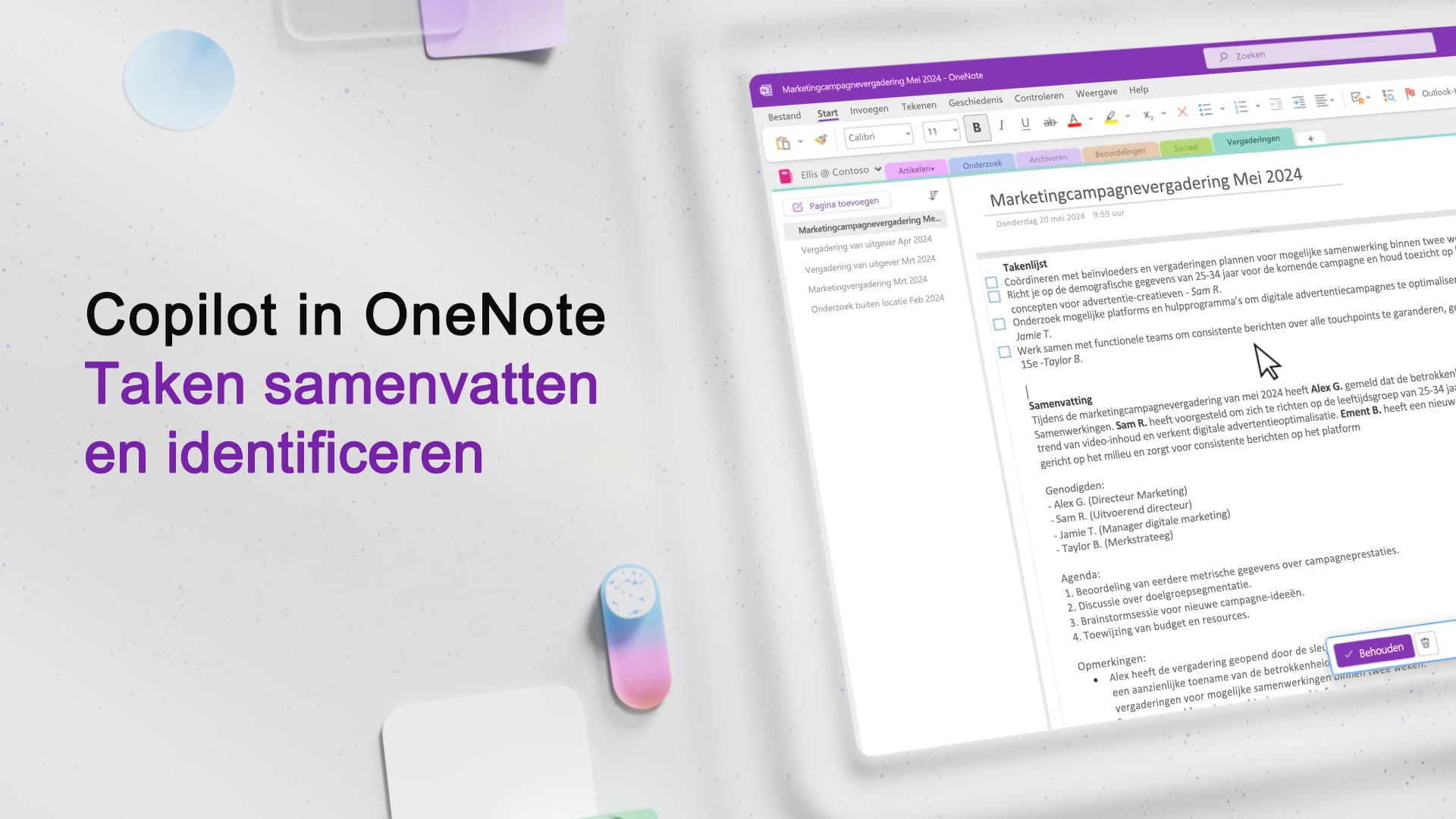 Video: Taken samenvatten en identificeren met Copilot in OneNote