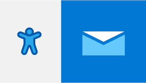 Twee toegankelijkheidspictogrammen voor Outlook