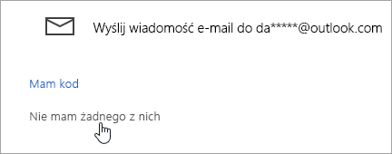 Zrzut ekranu przedstawiający przycisk Nie mam dostępu do tych adresów/numerów