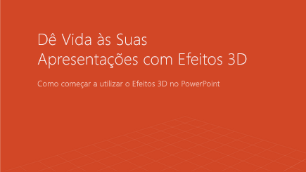 Captura de ecrã a mostrar a capa de um modelo do PowerPoint em 3D