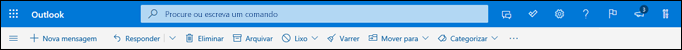 Cabeçalho da Caixa de Entrada do Outlook.com