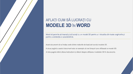 Captură de ecran cu o copertă de șablon 3D Word