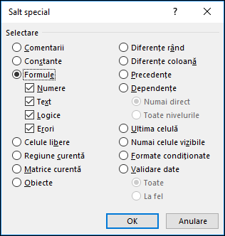 Caseta de dialog Salt - Special