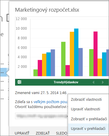 Ukážka dokumentu balíka Office v sharepointovej knižnici