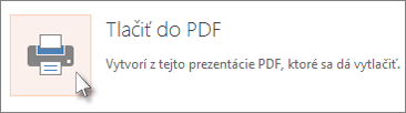 Tlač snímok ako PDF