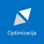 Posnetek zaslona s ploščico, ki prikazuje besedo »Optimiziranje«