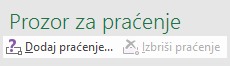 Izaberite stavku „Dodavanje praćenja“ da biste dodali praćenje u unakrsnu tabelu